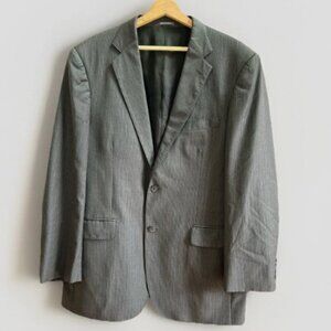 Bagliani x Saks Fifth Avenue Mens Suit Coat Gray Pinstripe Wool Jacket Size: 42L